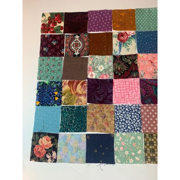 Patchwork Quilting Squares Lot 120 Pieces 2.5" Mixed Patterns & Colors Cotton Fa - Picture 2 of 7